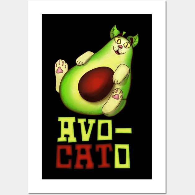 Avocato Funny Avocado Kitten Design Gift Wall Art by Styr Designs